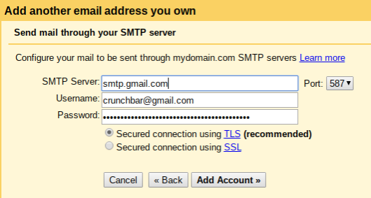 Send mail through your SMTP server