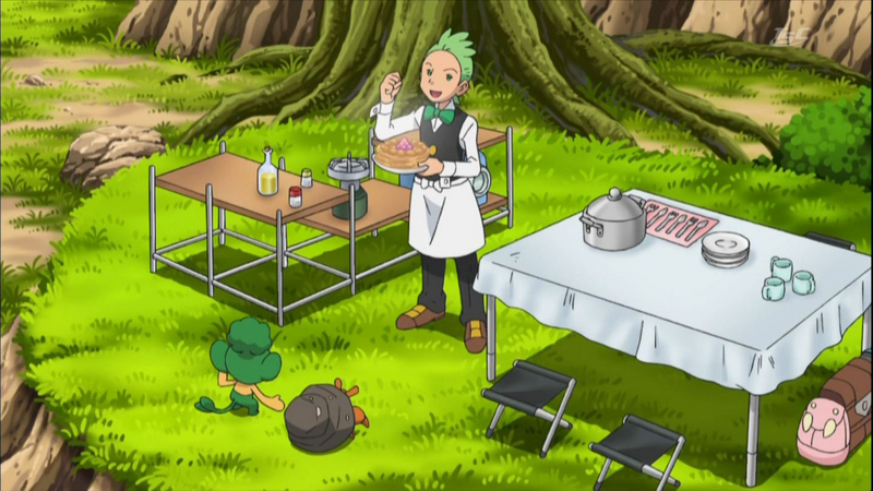 Cilan from Unova cooking for everyone.