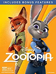 lead characters Nick Wilde and Judy Hopps standing back-to-back on an orange background with the words "Disney Zootopia" superimposed over them
