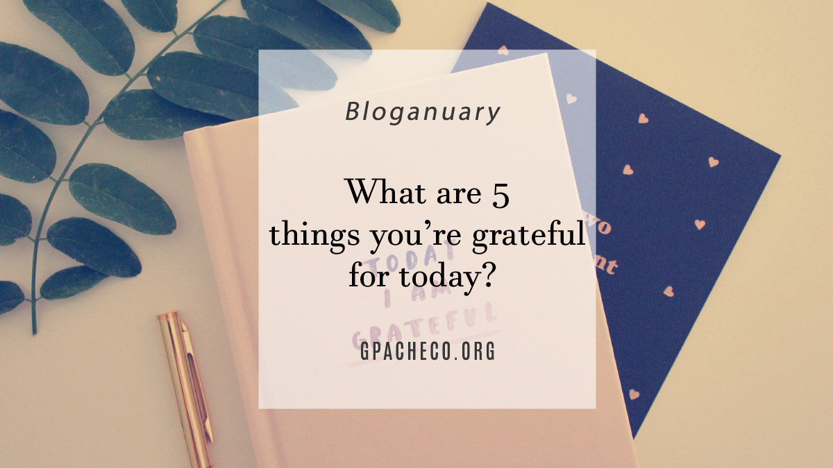 What are 5 things you’re grateful for today?