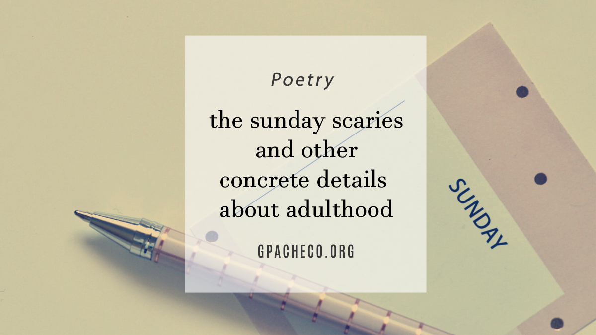 the sunday scaries and other concrete details about adulthood